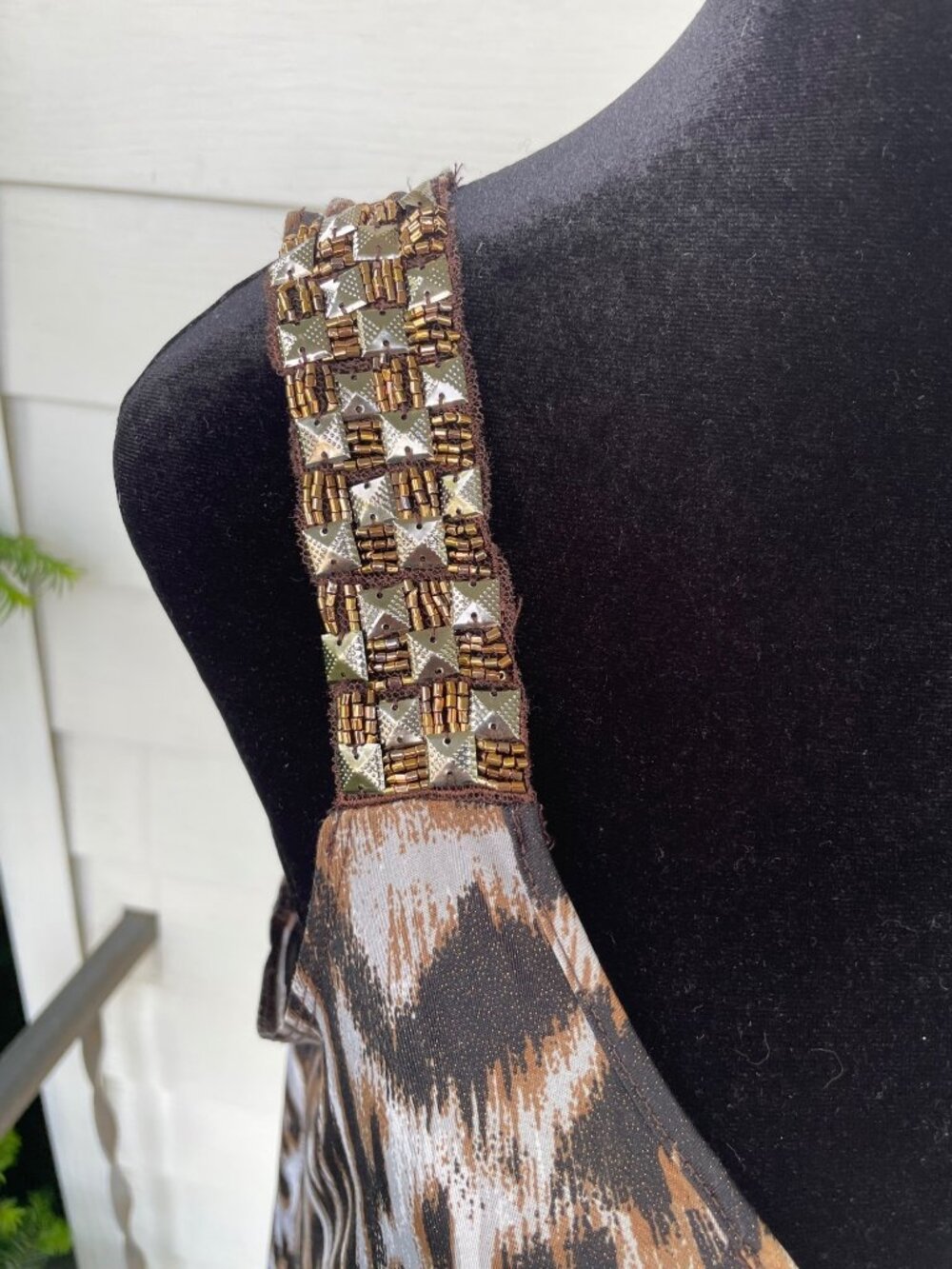 Vintage Y2K Daytrip Tank Top Leopard Print Gold Studded Relaxed Tunic L 2010s - Picture 3 of 10